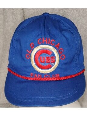 Vintage 80s Chicago Cubs Old Chicago Fan Club Rope Strapback Hat MLB